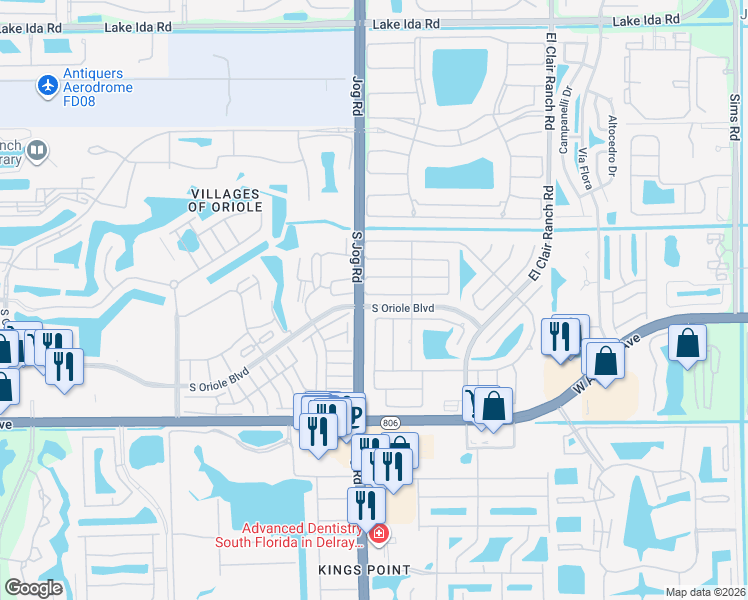 map of restaurants, bars, coffee shops, grocery stores, and more near 6528 Country Wood Way in Delray Beach