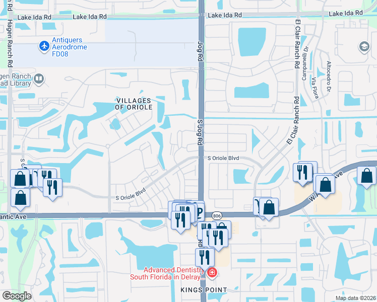map of restaurants, bars, coffee shops, grocery stores, and more near 14672 Bonaire Boulevard in Delray Beach