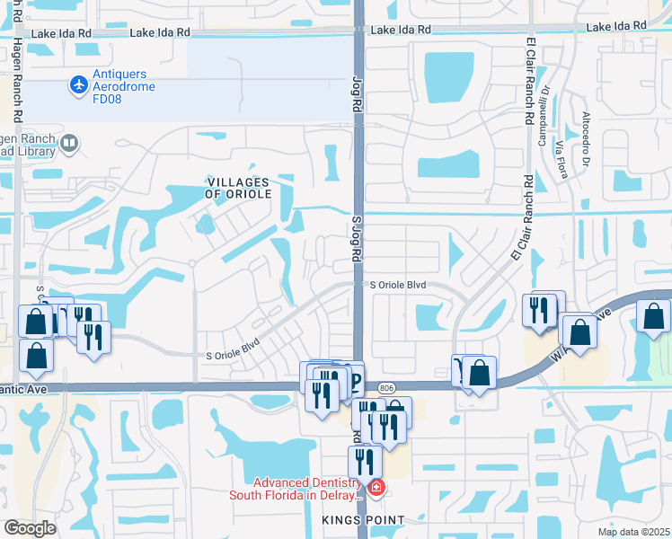 map of restaurants, bars, coffee shops, grocery stores, and more near 14672 Bonaire Boulevard in Delray Beach