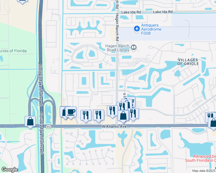 map of restaurants, bars, coffee shops, grocery stores, and more near 14639 Barletta Way in Delray Beach