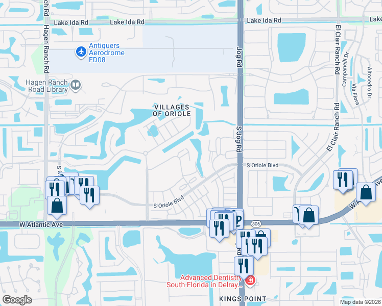 map of restaurants, bars, coffee shops, grocery stores, and more near 32 Abbey Lane in Delray Beach