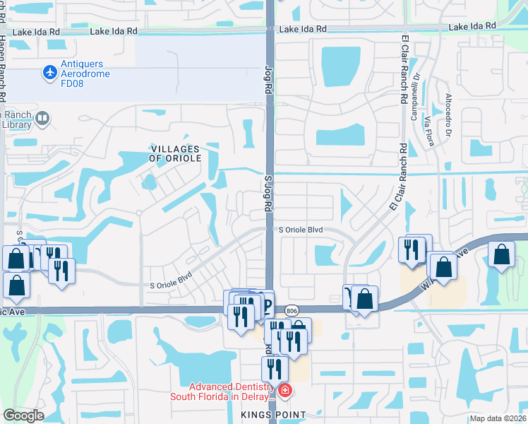 map of restaurants, bars, coffee shops, grocery stores, and more near 14672 Bonaire Boulevard in Delray Beach