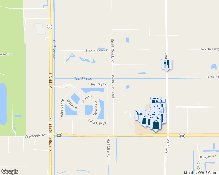 map of restaurants, bars, coffee shops, grocery stores, and more near 9272 Isles Cay Drive in Delray Beach