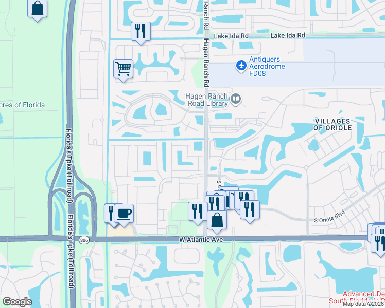 map of restaurants, bars, coffee shops, grocery stores, and more near 14763 Barletta Way in Delray Beach