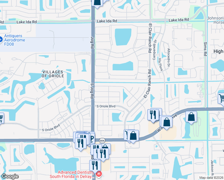 map of restaurants, bars, coffee shops, grocery stores, and more near 6387 Whispering Wind Way in Delray Beach