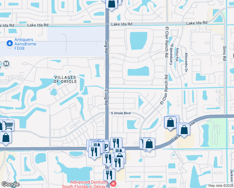 map of restaurants, bars, coffee shops, grocery stores, and more near 6576 Whispering Wind Way in Delray Beach