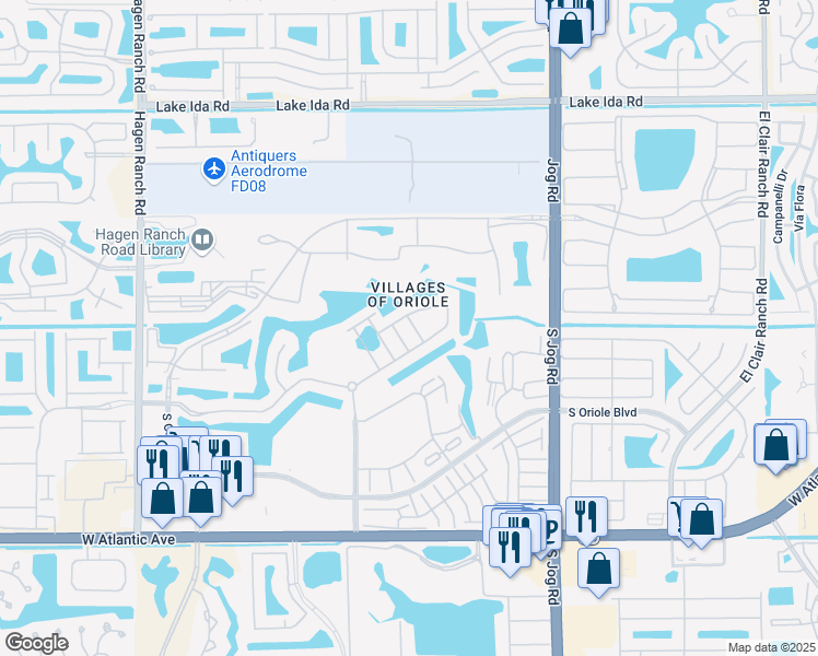 map of restaurants, bars, coffee shops, grocery stores, and more near 14512 Bretton Woods Trace in Delray Beach