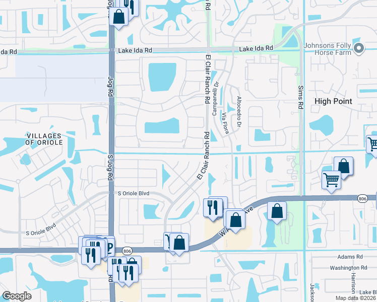 map of restaurants, bars, coffee shops, grocery stores, and more near 6096 Kings Gate Circle in Delray Beach