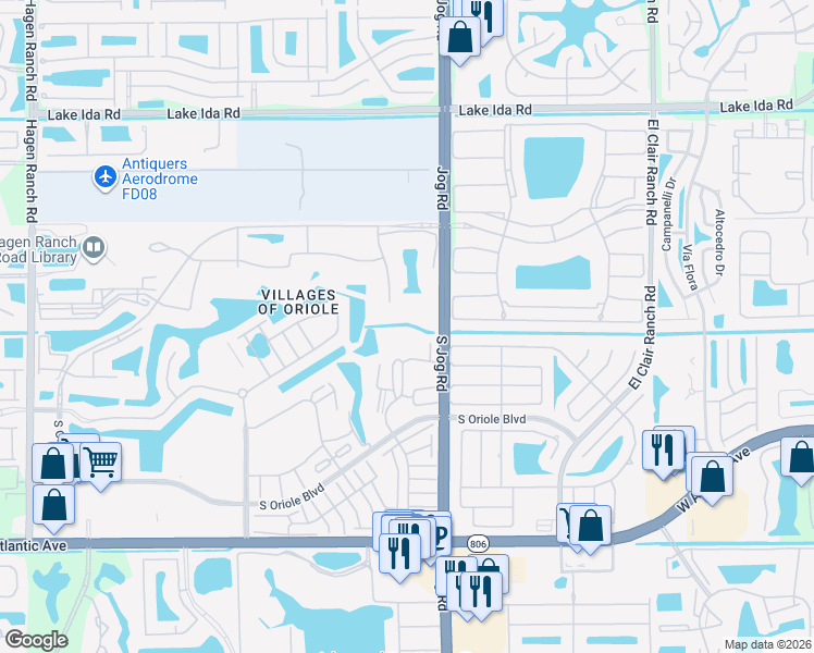 map of restaurants, bars, coffee shops, grocery stores, and more near 14720 Bonaire Boulevard in Delray Beach