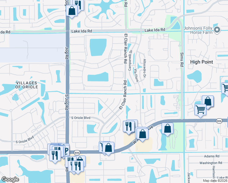 map of restaurants, bars, coffee shops, grocery stores, and more near 6096 Kings Gate Circle in Delray Beach