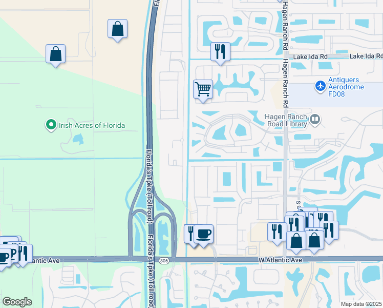 map of restaurants, bars, coffee shops, grocery stores, and more near 7939 Coral Pointe Dr in Delray Beach