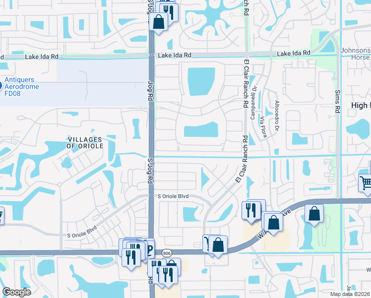 map of restaurants, bars, coffee shops, grocery stores, and more near 6235 Kings Gate Circle in Delray Beach