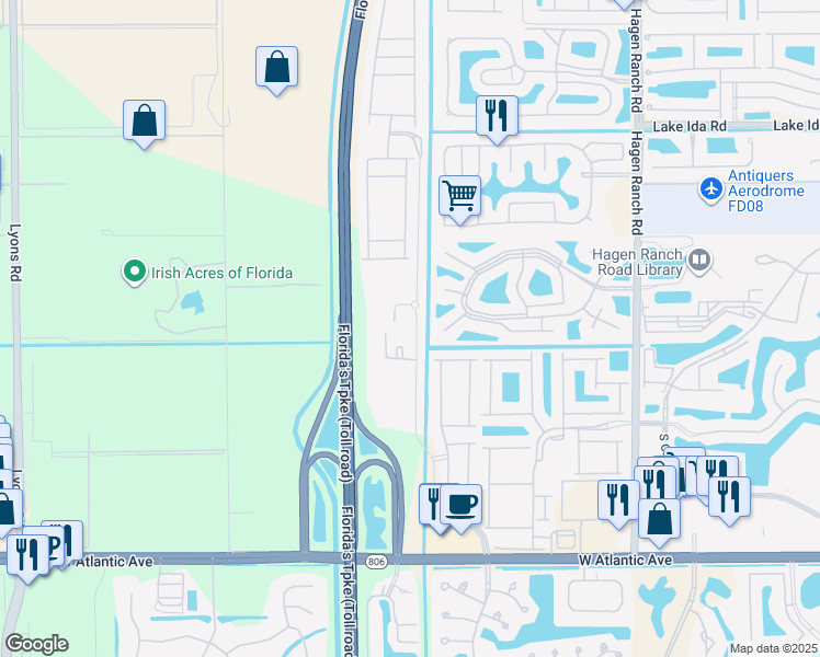 map of restaurants, bars, coffee shops, grocery stores, and more near 7939 Coral Pointe Dr in Delray Beach
