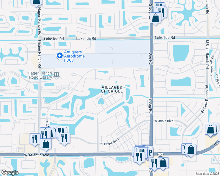 map of restaurants, bars, coffee shops, grocery stores, and more near in Palm Beach County