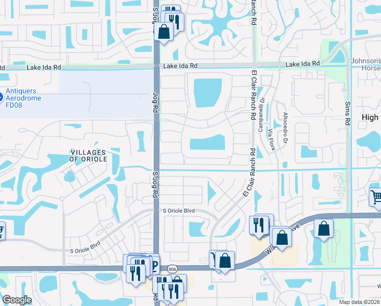 map of restaurants, bars, coffee shops, grocery stores, and more near 6037 Pointe Regal Circle in Delray Beach