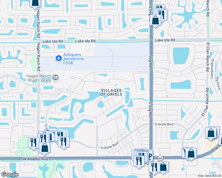 map of restaurants, bars, coffee shops, grocery stores, and more near in Palm Beach County