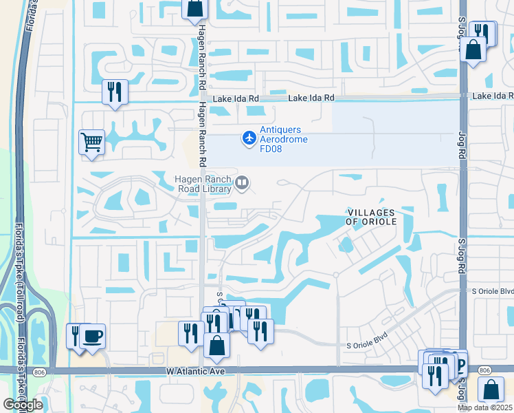 map of restaurants, bars, coffee shops, grocery stores, and more near 7320 Amberly Lane in Delray Beach