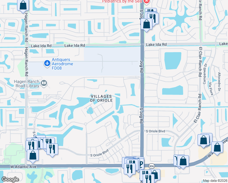 map of restaurants, bars, coffee shops, grocery stores, and more near 6900 Huntington Lane in Delray Beach