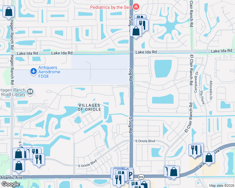 map of restaurants, bars, coffee shops, grocery stores, and more near 14310 Strathmore Lane in Delray Beach
