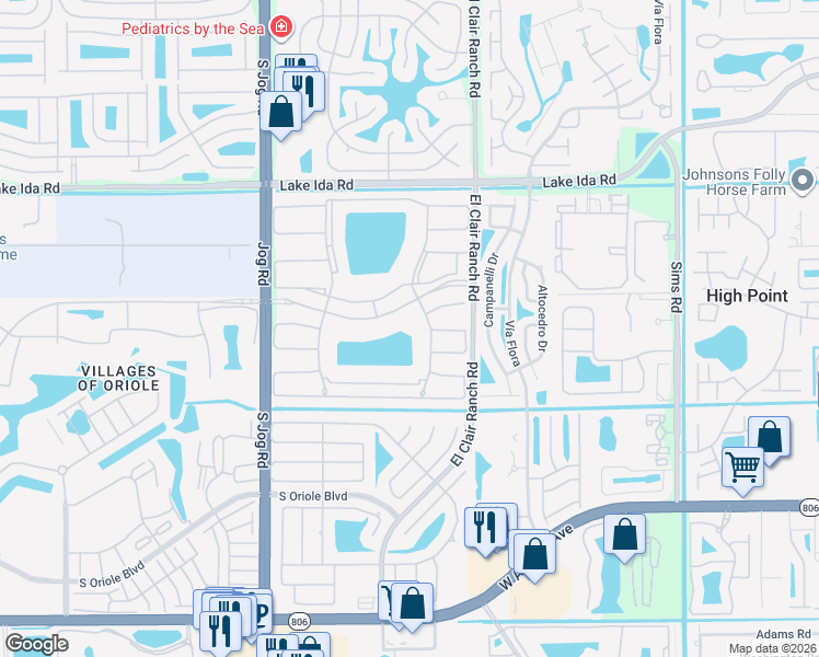 map of restaurants, bars, coffee shops, grocery stores, and more near 6149 Pointe Regal Circle in Delray Beach