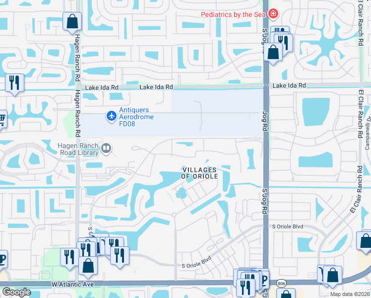map of restaurants, bars, coffee shops, grocery stores, and more near 7286 Huntington Lane in Delray Beach