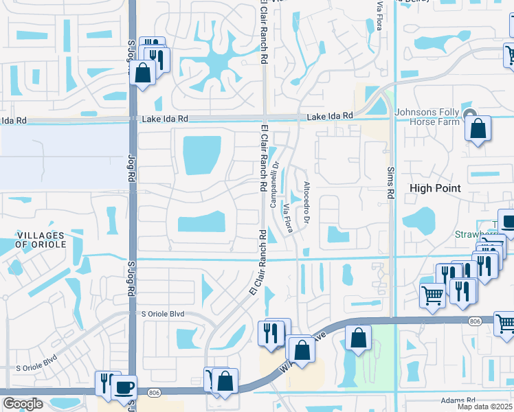 map of restaurants, bars, coffee shops, grocery stores, and more near 6078 Sunny Pointe Circle in Delray Beach