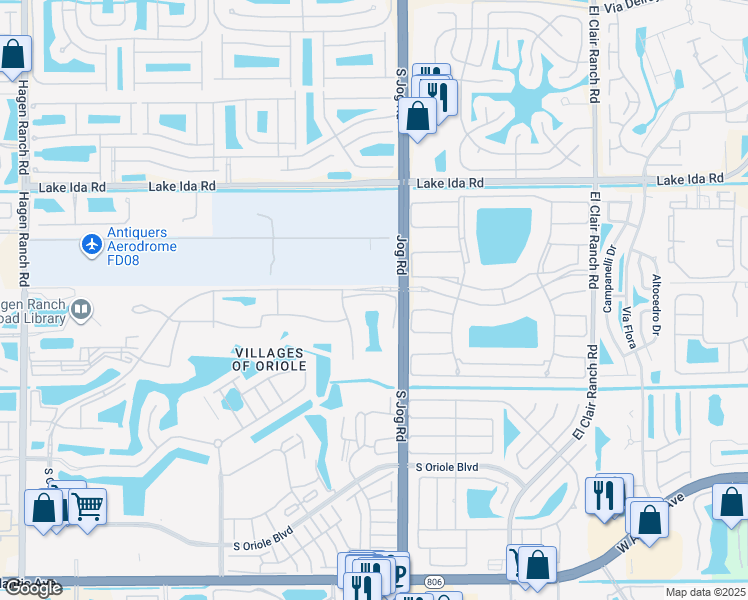 map of restaurants, bars, coffee shops, grocery stores, and more near 14460 Strathmore Lane in Delray Beach