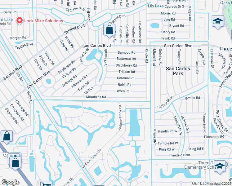 map of restaurants, bars, coffee shops, grocery stores, and more near 8338 Wren Rd in Fort Myers
