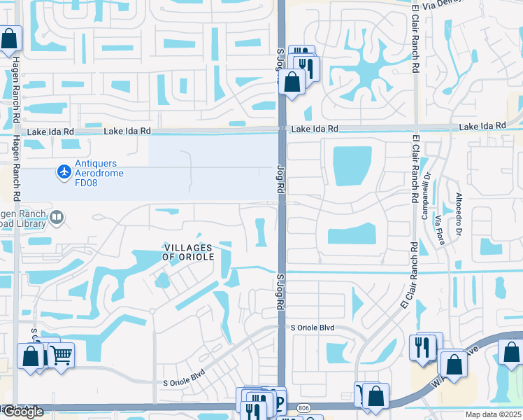 map of restaurants, bars, coffee shops, grocery stores, and more near 14460 Strathmore Lane in Delray Beach