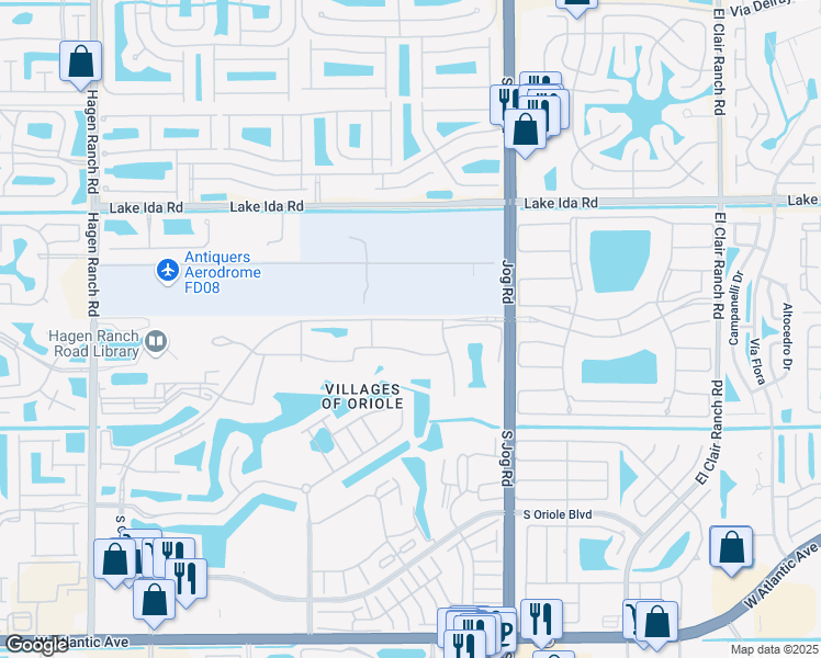 map of restaurants, bars, coffee shops, grocery stores, and more near 6866 Huntington Lane in Delray Beach