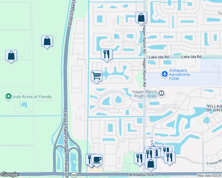 map of restaurants, bars, coffee shops, grocery stores, and more near 7743 Silver Lake Drive in Delray Beach