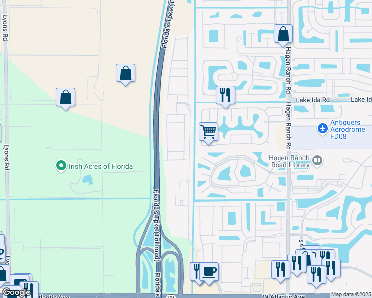 map of restaurants, bars, coffee shops, grocery stores, and more near 14299 Stone Quarry Boulevard in Delray Beach