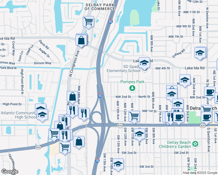 map of restaurants, bars, coffee shops, grocery stores, and more near 234 Northwest 14th Avenue in Delray Beach