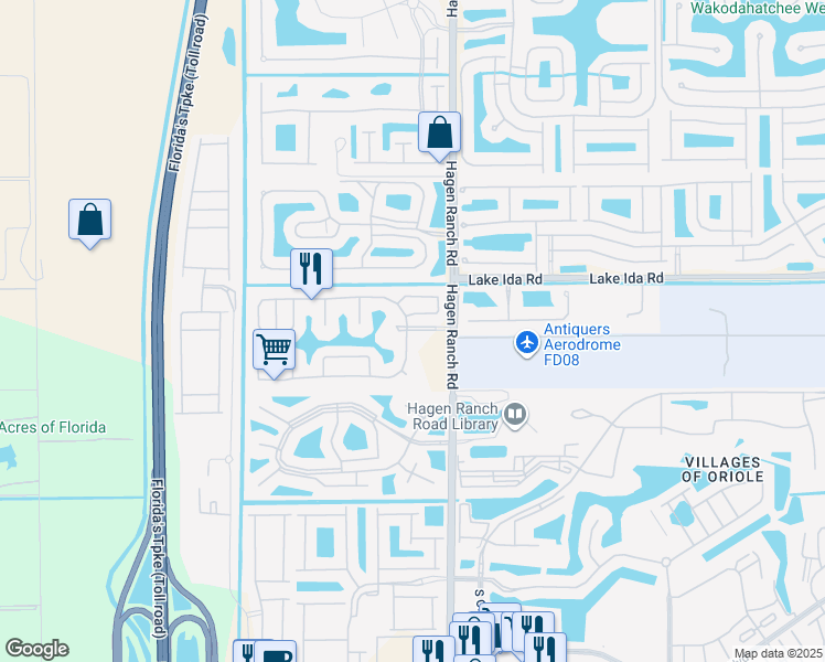map of restaurants, bars, coffee shops, grocery stores, and more near 7914 Stirling Bridge Boulevard in Delray Beach