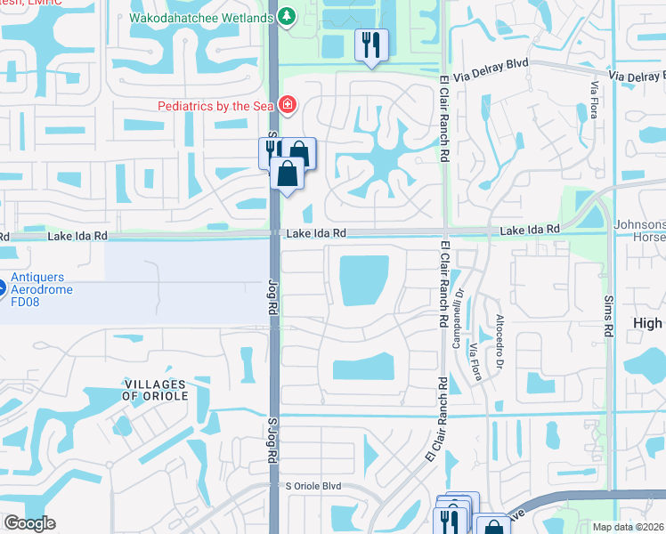 map of restaurants, bars, coffee shops, grocery stores, and more near 14112 Huntington Pointe Drive in Delray Beach