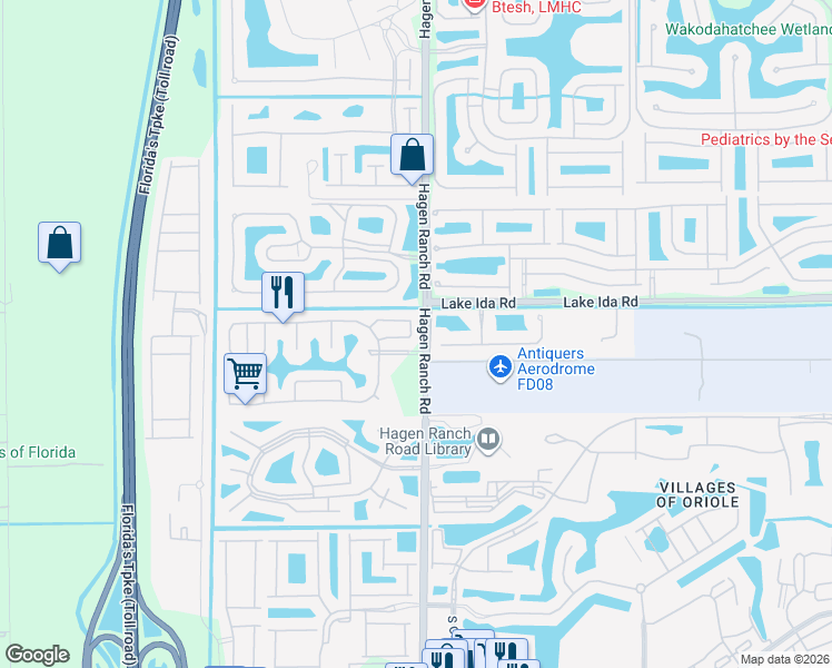 map of restaurants, bars, coffee shops, grocery stores, and more near 7534 Ironbridge Circle in Delray Beach