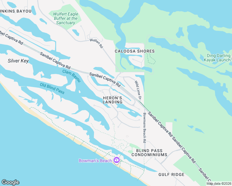 map of restaurants, bars, coffee shops, grocery stores, and more near 5351 Bowen Bayou Road in Sanibel