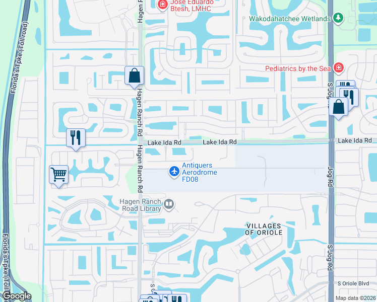 map of restaurants, bars, coffee shops, grocery stores, and more near 7209 Serrano Terrace in Delray Beach