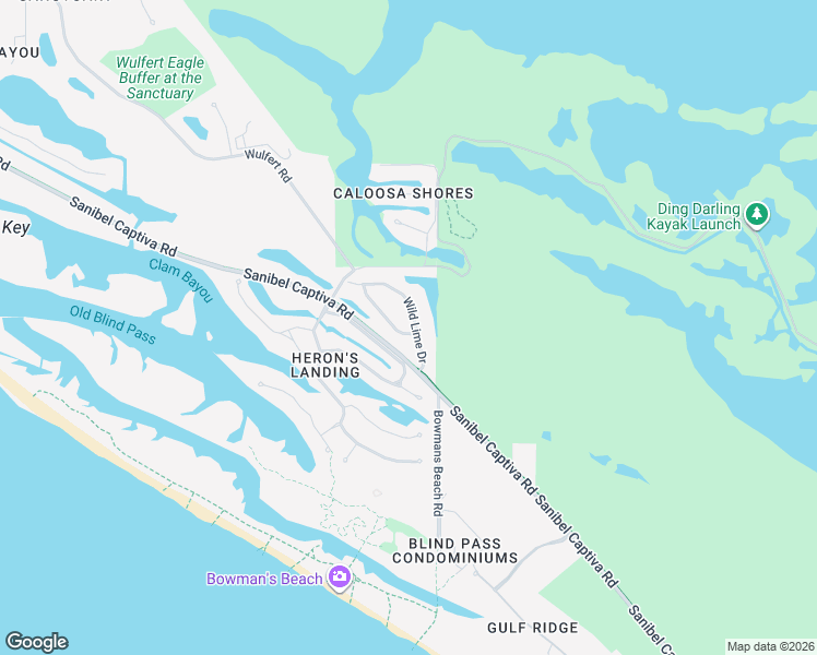 map of restaurants, bars, coffee shops, grocery stores, and more near 2015 Wild Lime Drive in Sanibel