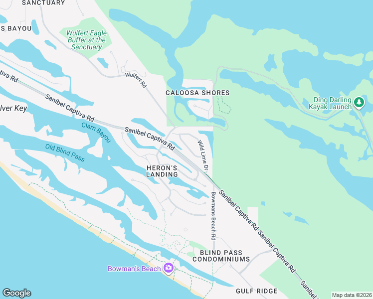 map of restaurants, bars, coffee shops, grocery stores, and more near 4609 Brainard Bayou Road in Sanibel