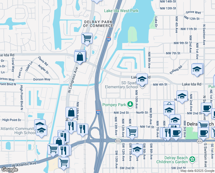 map of restaurants, bars, coffee shops, grocery stores, and more near 330 Washington Avenue in Delray Beach