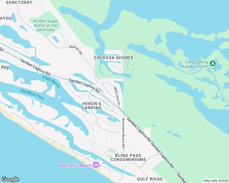 map of restaurants, bars, coffee shops, grocery stores, and more near 2015 Wild Lime Drive in Sanibel