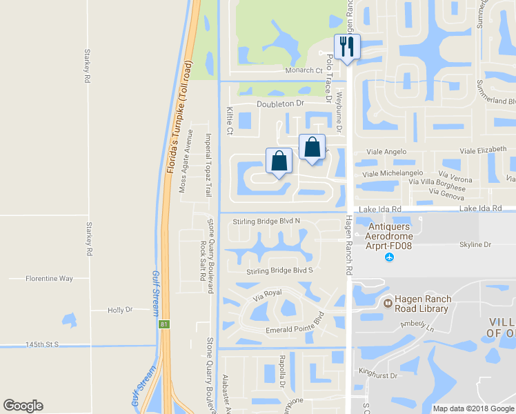 map of restaurants, bars, coffee shops, grocery stores, and more near 7692 Mansfield Hollow Road in Delray Beach