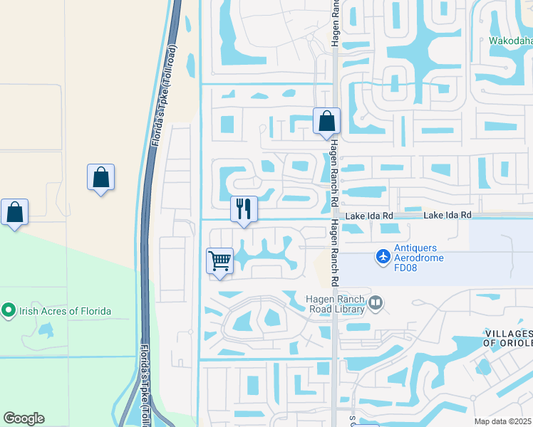 map of restaurants, bars, coffee shops, grocery stores, and more near 7652 Mansfield Hollow Road in Delray Beach