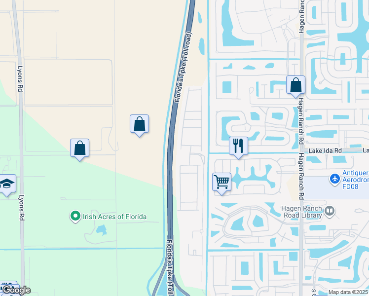 map of restaurants, bars, coffee shops, grocery stores, and more near 8108 Ironstone Drive in Delray Beach