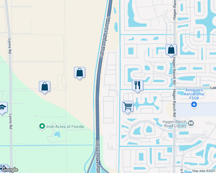 map of restaurants, bars, coffee shops, grocery stores, and more near 8108 Ironstone Drive in Delray Beach