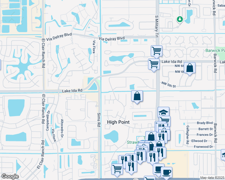 map of restaurants, bars, coffee shops, grocery stores, and more near 13965 Nesting Way in Delray Beach