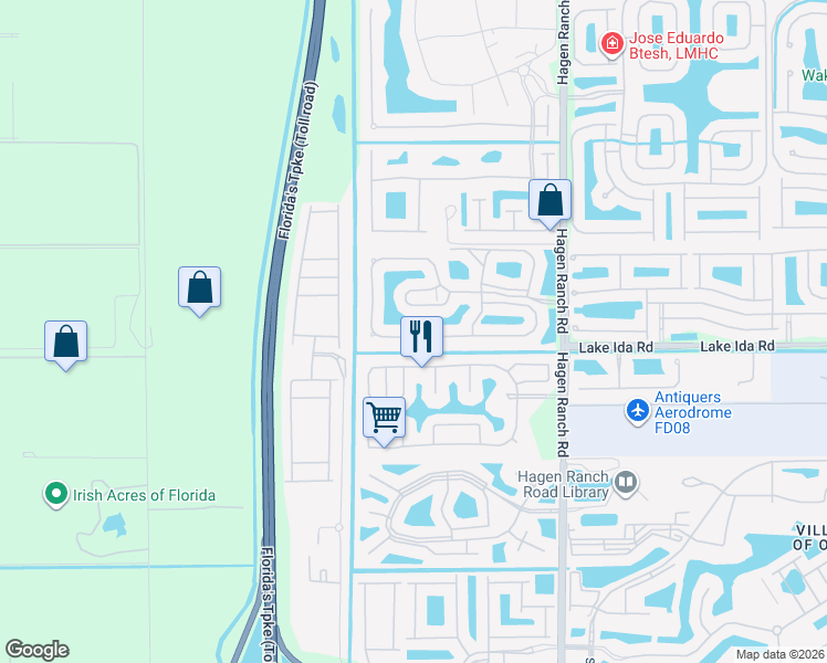 map of restaurants, bars, coffee shops, grocery stores, and more near 7692 Mansfield Hollow Road in Delray Beach