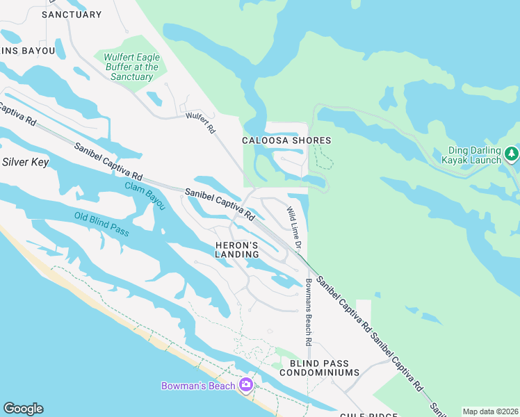 map of restaurants, bars, coffee shops, grocery stores, and more near 4609 Brainard Bayou Road in Sanibel