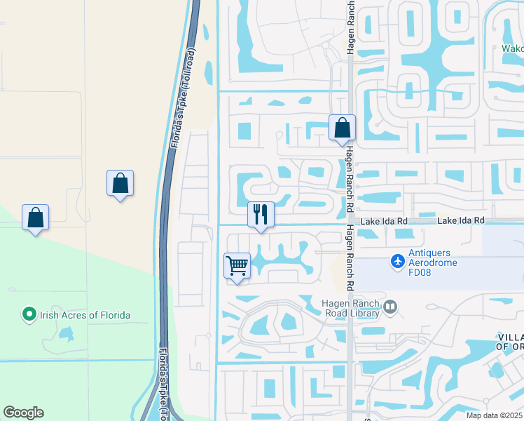 map of restaurants, bars, coffee shops, grocery stores, and more near 7692 Mansfield Hollow Road in Delray Beach